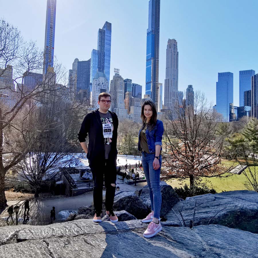Karolina Tkacz and Igor Turkiewicz in Central Park in New York