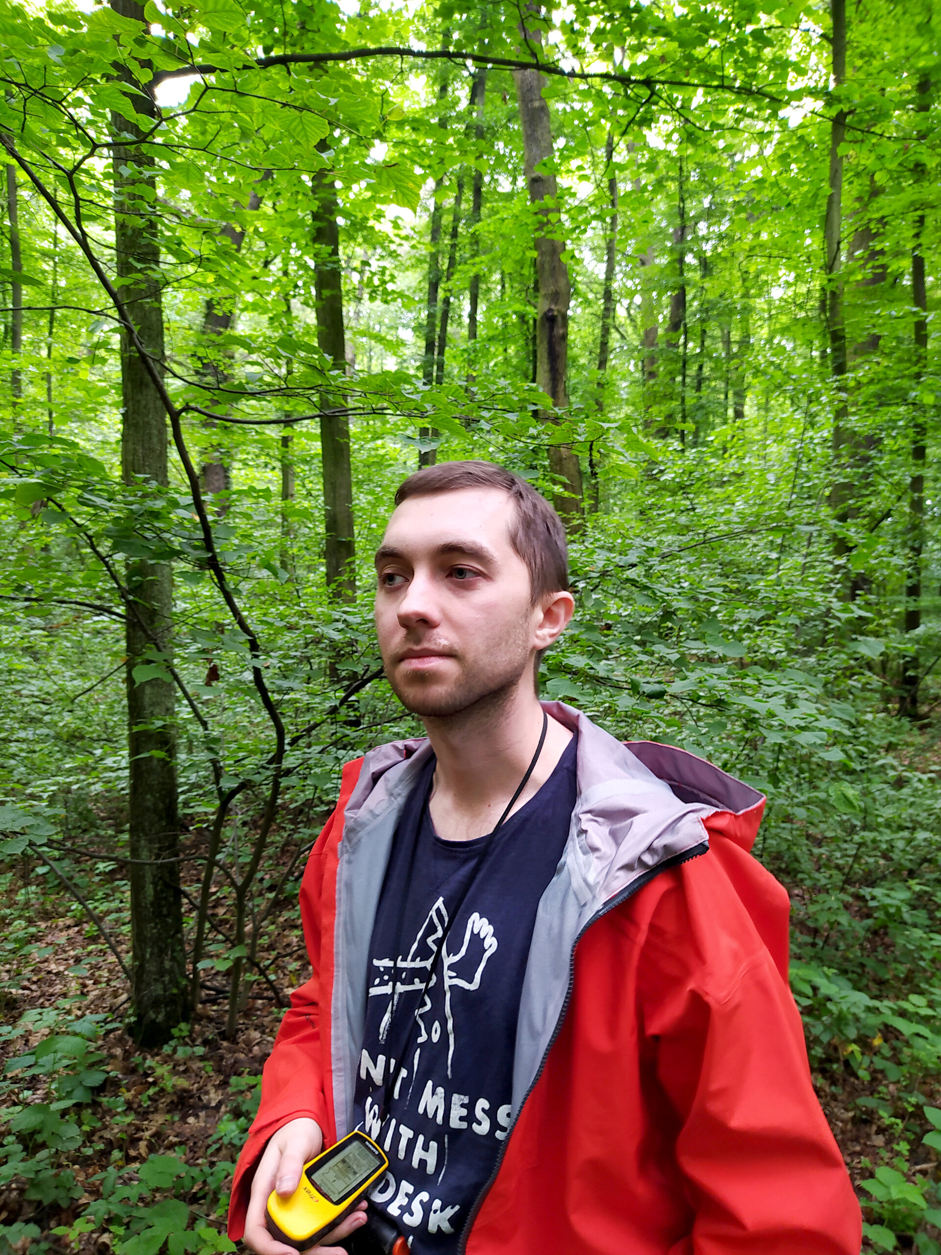 Doktorant UPWr, Michał Dudek w lesie