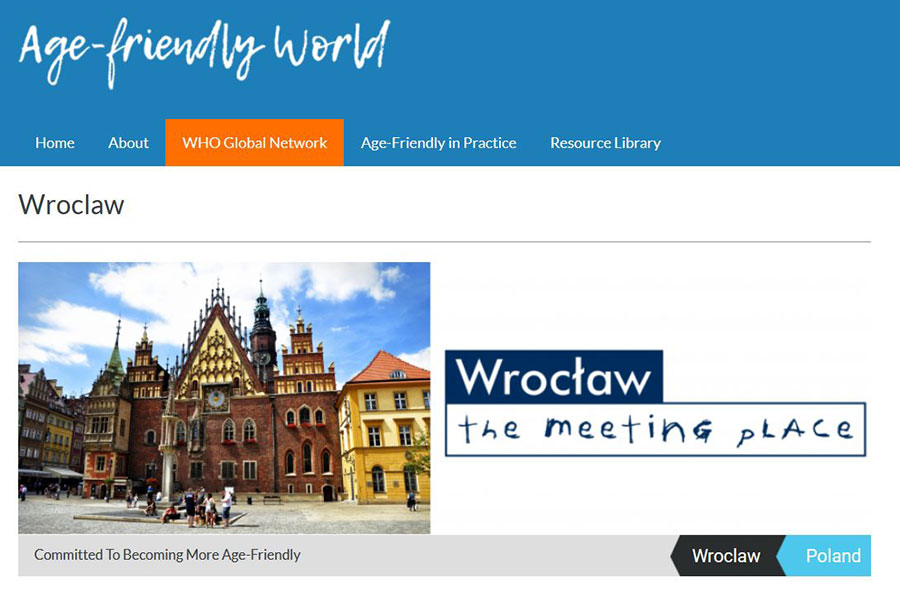 Wrocław od czterech lat należy do sieci miast przyjaznych seniorom utworzonej przez WHO